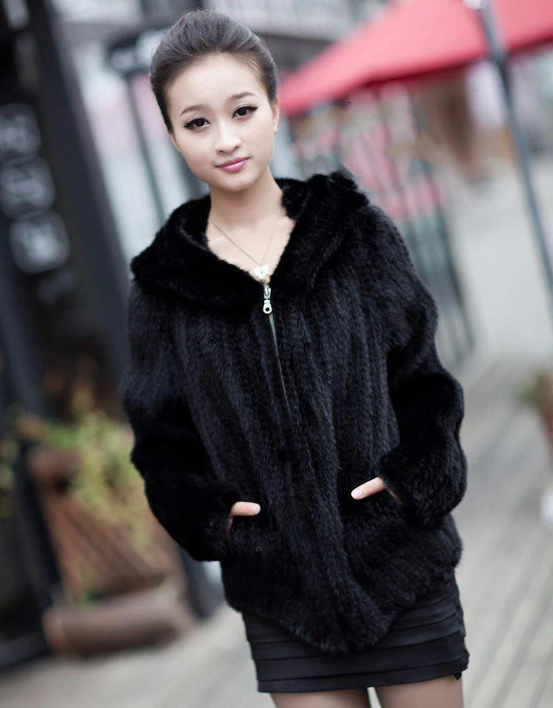 New Luxury Women Natural Mink Fur Coat Women mink fur jacket All-match Knitted Mink fur Coat big size 4XL