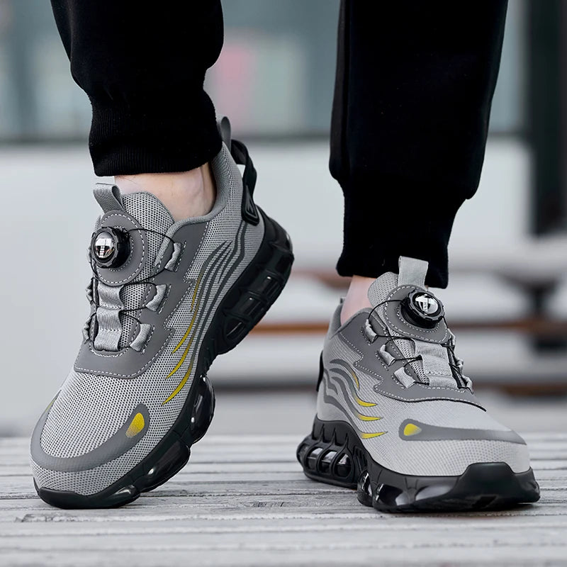 work & safety shoes mens for work  Anti smashing and anti piercing Anti smashing lightweight breathable men's boots