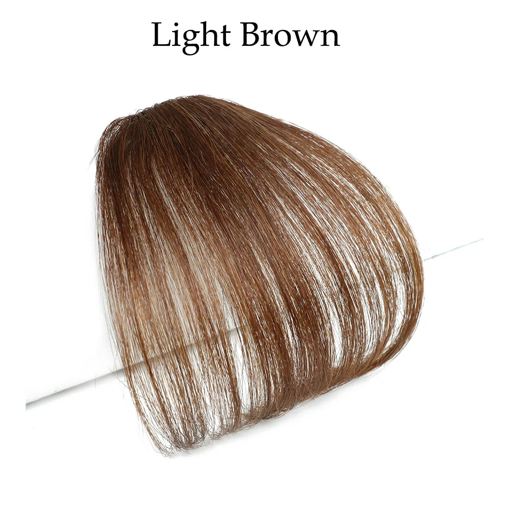 Fake Hair Bangs Natural Air Bangs Wig Clip-In Extensions Synthetic Air Bangs Clip On Wispy Bangs Fringe With Temples Hairpieces