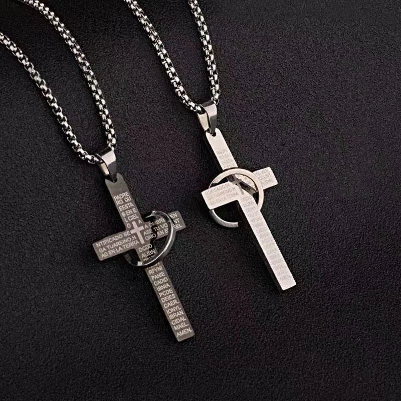 Simple Geometric Cross Pendant Necklace For Women Metal Jewelry Silver Color Chain Choker Men Party Gift Accessories