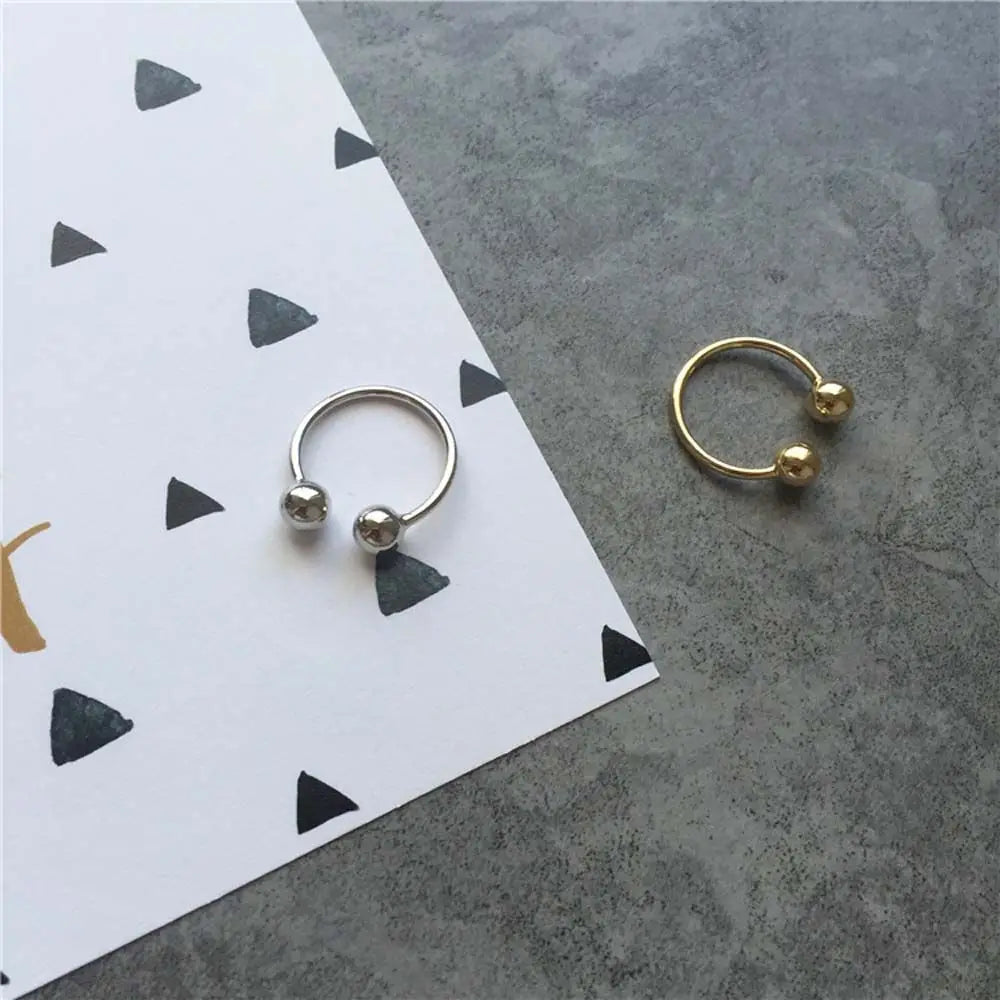 Punk Fashion Wedding Women Silver Gold Knuckle Copper Double Ball Copper Ring Jewelry Unisex Rings Joint Ring