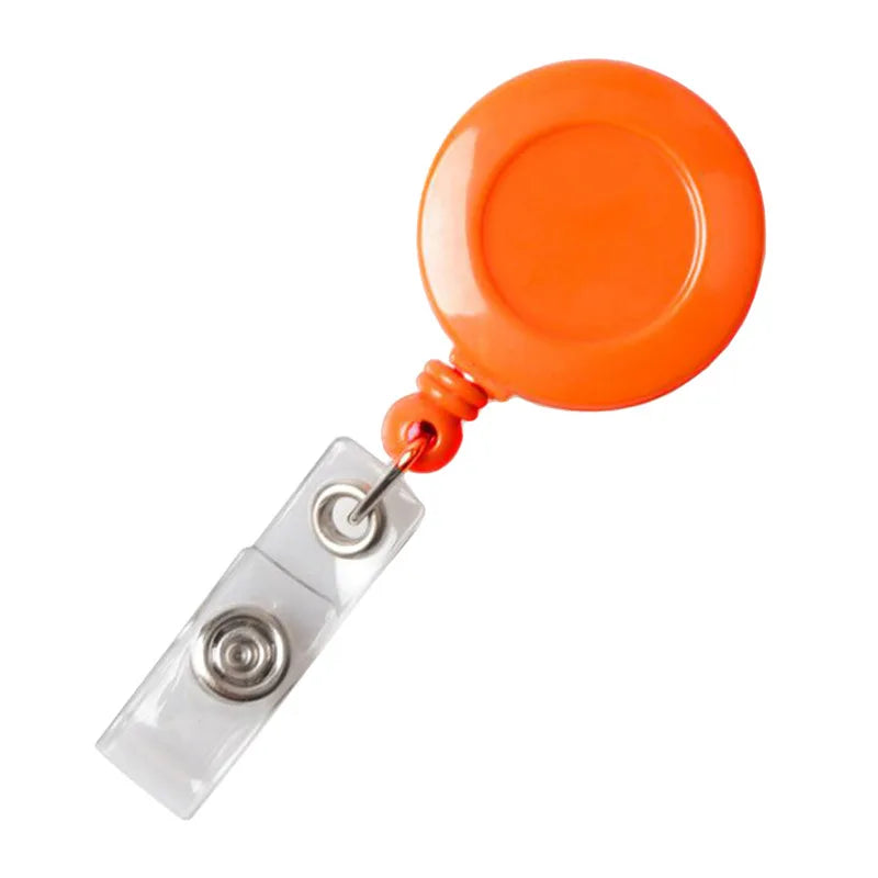 Solid Color Horizontal Vertical Employee Staff ID Work Card Cover with Retractable Badge Reel Lanyard Badge Pass Bus Card Holder