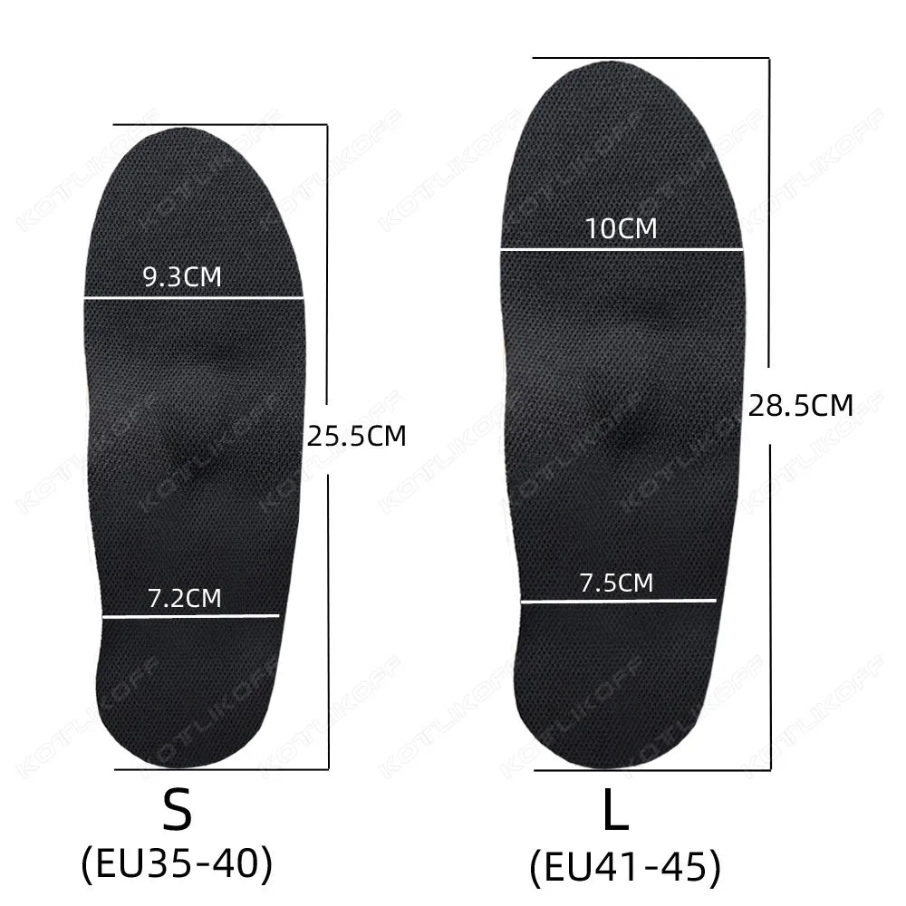 KOTLIKOFF Insoles For Shoes Sole Orthotic High Arch Support Insoles Deodorant Relief Foot Valgus Pain Orthopedic Work Shoes Pad