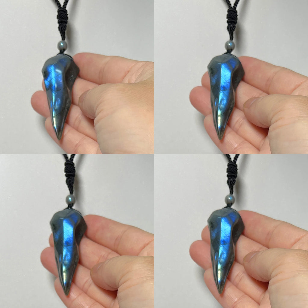 Necklace Pendant Natural Stone Irregular Shape Bead Blue Green Orange Labradorite Pendant for Women Men Jewelry 1Pcs