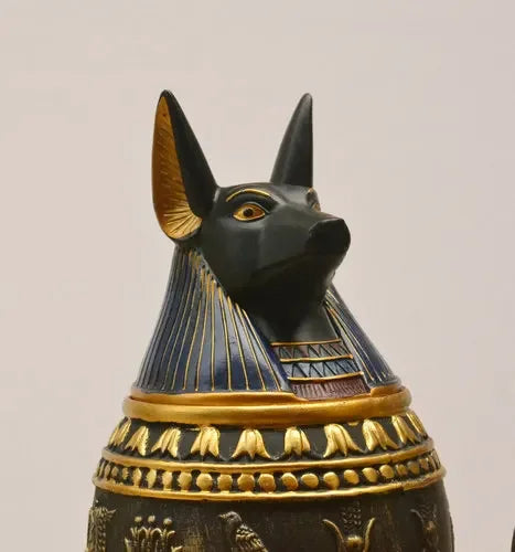 Memorial Funeral Supplies Egyptian Pet Urn Canopic Cat Dog Cremation Urn for Ashes Pet Coffin Box Home Decoration Figurines