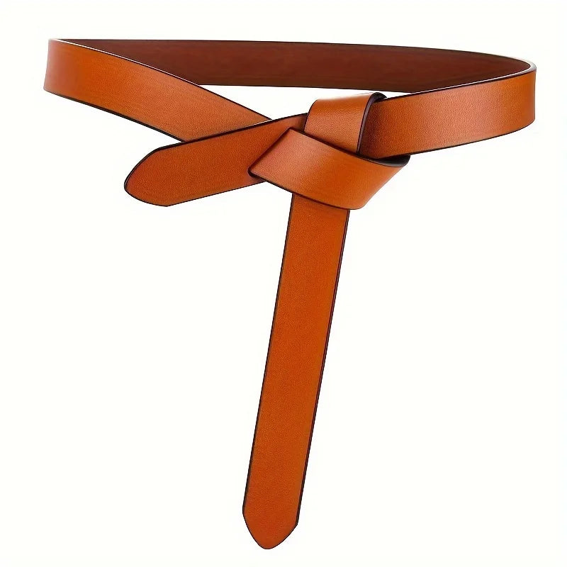 Knotted Leather Cowhide Belt Women Soft Strap Gothic Retro Luxury Designer Girdle Corset Fashion Belts