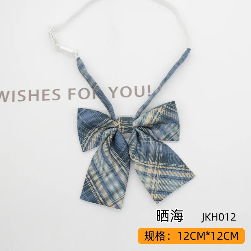 Trendy JK Ties Bowtie Women College Student Collar Neckwear Daily Shirt Accessories Cotton Plaid Bowknot Lolita Girls Lazy-tie