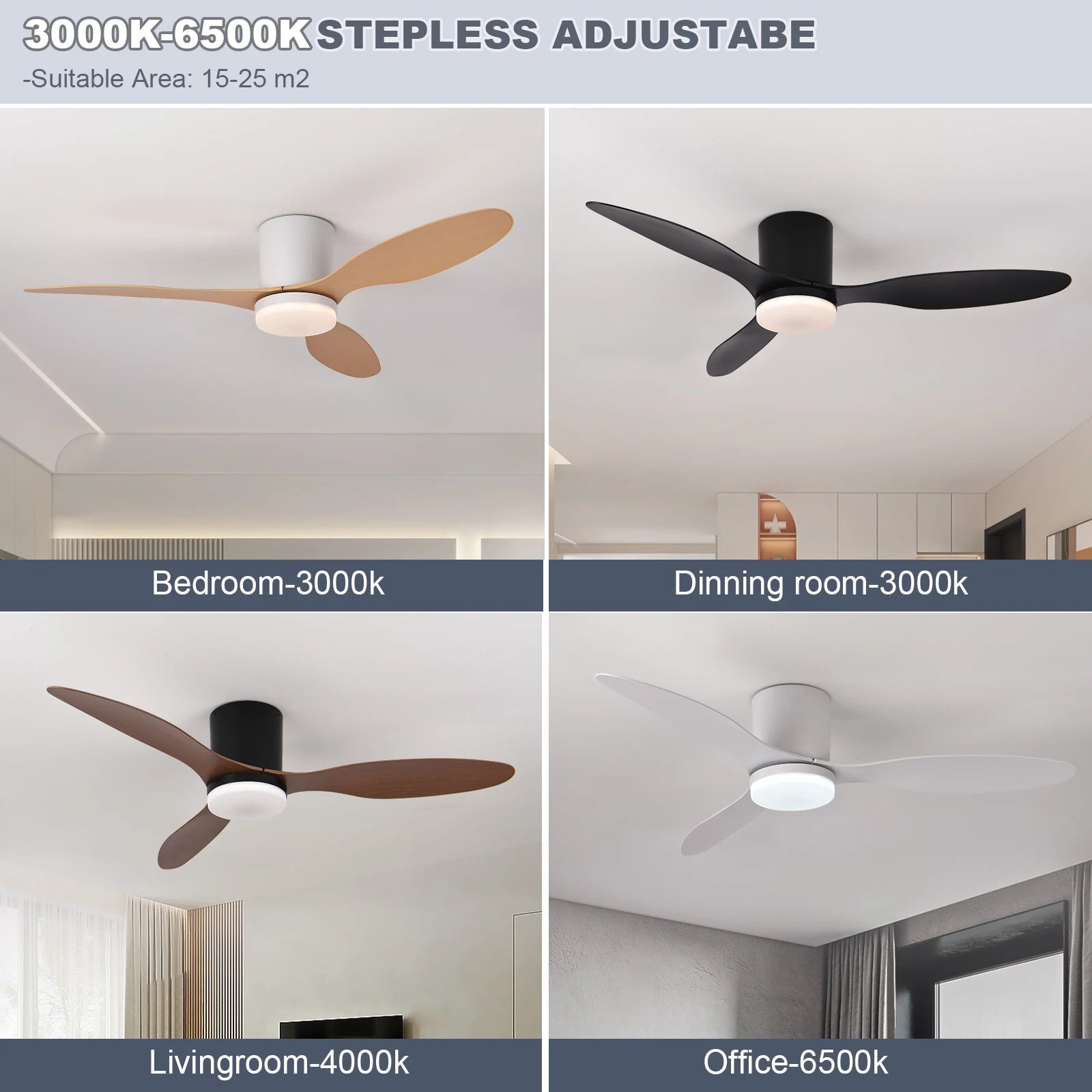 LED Ceiling Mounted Living Room Fan Light, Nordic Restaurant Decorative Ceiling Fan, Household Minimalist Electric Fan Light