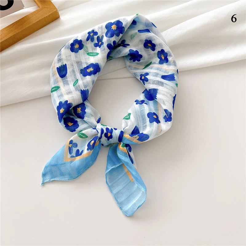 Fashion Cotton Linen Shawl Square Scarf for women sweet Cherry Print Hijabs Ladies Wraps summer sunscreen Bandanas Head scarf