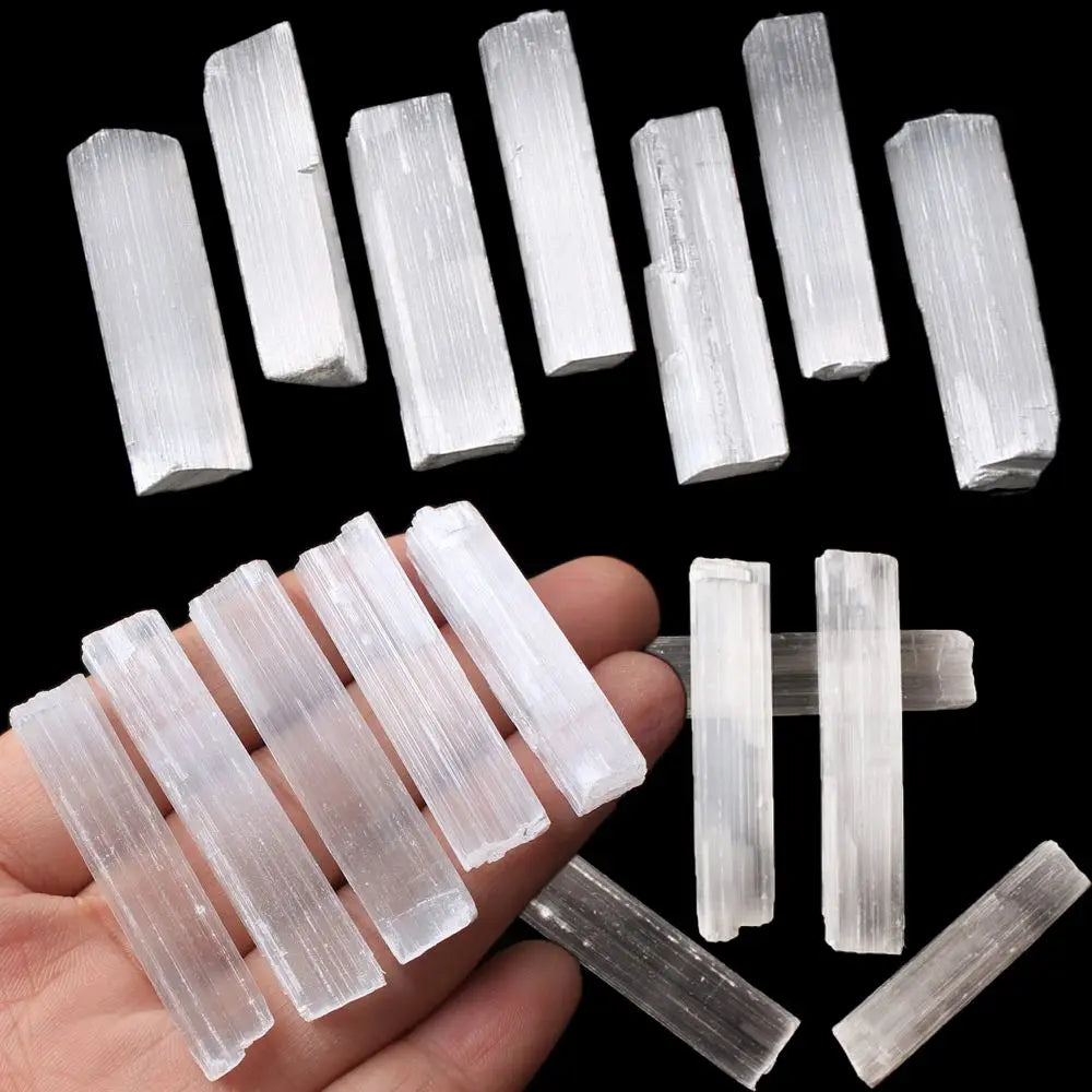 Irregular Shape Raw Gemstone Reiki Energy Jewelry Making White Selenite Wand Healing Stone Crystal Quartz Natural Gypsum Sticks