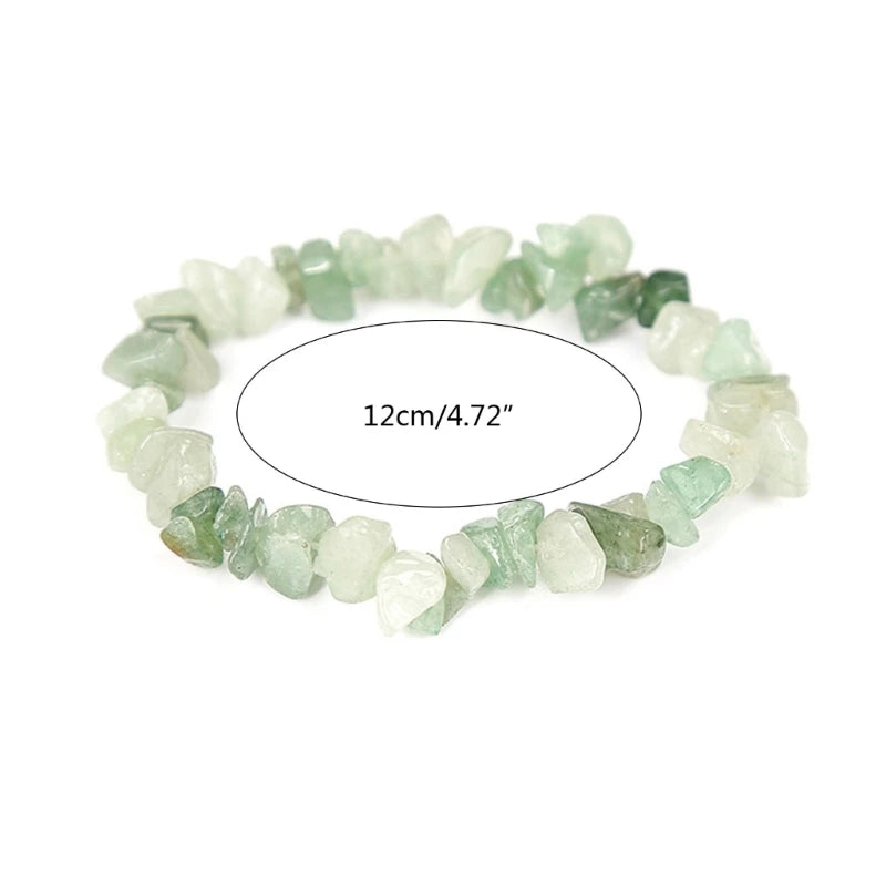 Color Natural Gem Chakras Crystal Bracelet for Men and Women Irregular Roller Polishing Alignment Gravel Bracelet for Meditation
