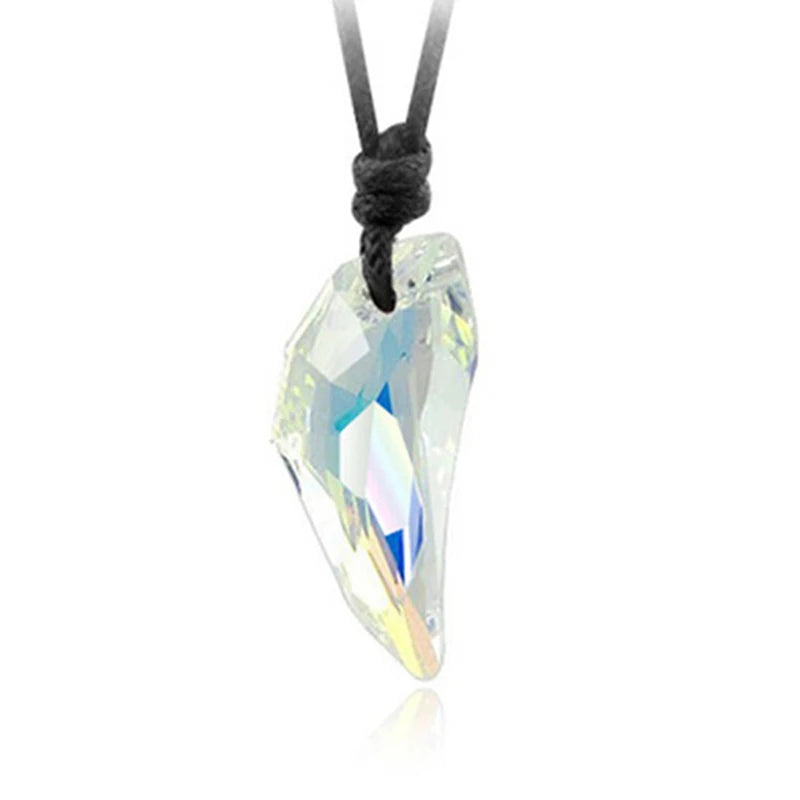 Women Men's  Wolf's Tooth Necklace Crystal Natural Stone Pendant Jewelry Gift