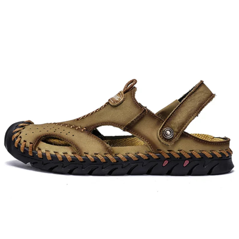 Genuine Leather Sandals Men's Comfortable Slipper Summer Man Sandals 2024 Trending Man's Leather Sandal Designer Men's Shoes