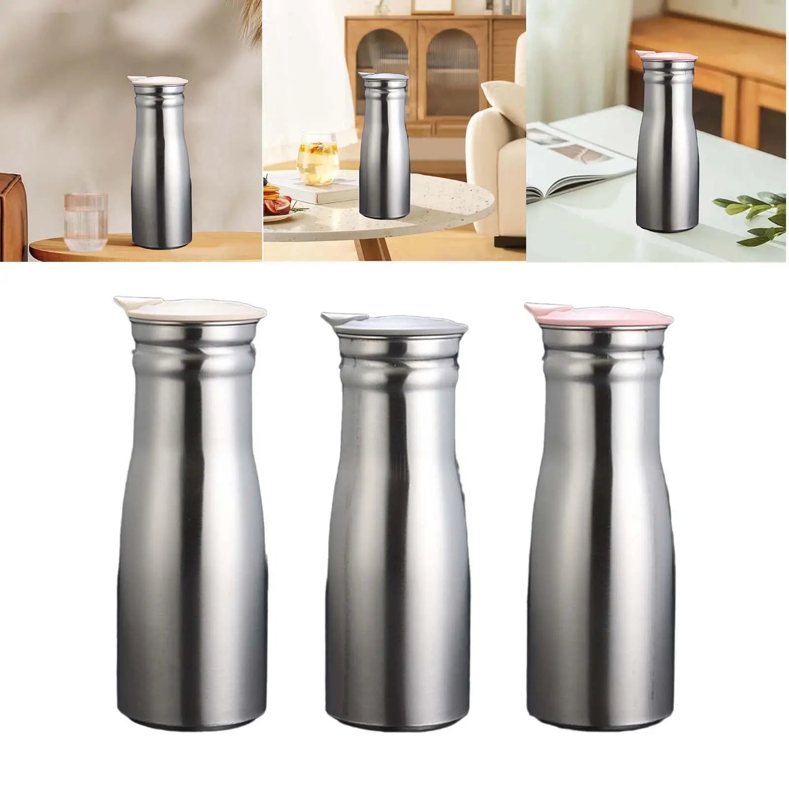 Stainless Steel Water Jug Lemonade Kettle Cold Water Tea Kettle Teapot Sealed Lid Iced Tea Pitcher Multiuse for Milk Lemonade