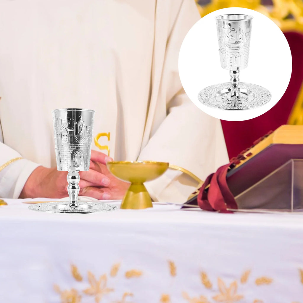 Jar Cup Jewish Holy Grail Silver Tray Judaica Shabbos Cups European Style
