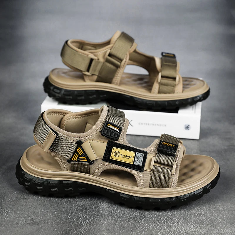 Summer Men Sandals Genuine Leather Mens Casual Shoes Outdoor Men Leather Sandals for Men Beach Shoes Roman mens Shoes