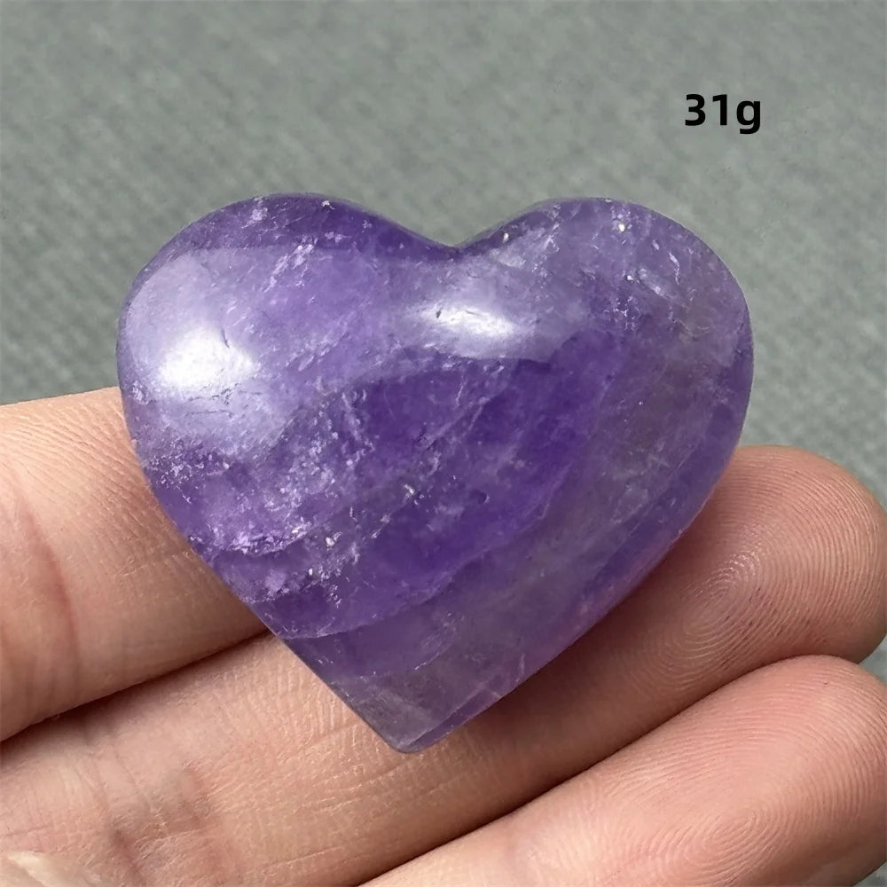 Natural Amethyst Heart Shaped Love Gemstone Meaning Love Healing Reiki Meditation Energy Witchcraft Home Decoration