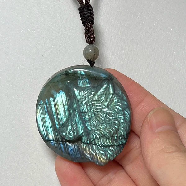 Necklace Pendant Natural Stone Irregular Shape Bead Blue Green Orange Labradorite Pendant for Women Men Jewelry 1Pcs