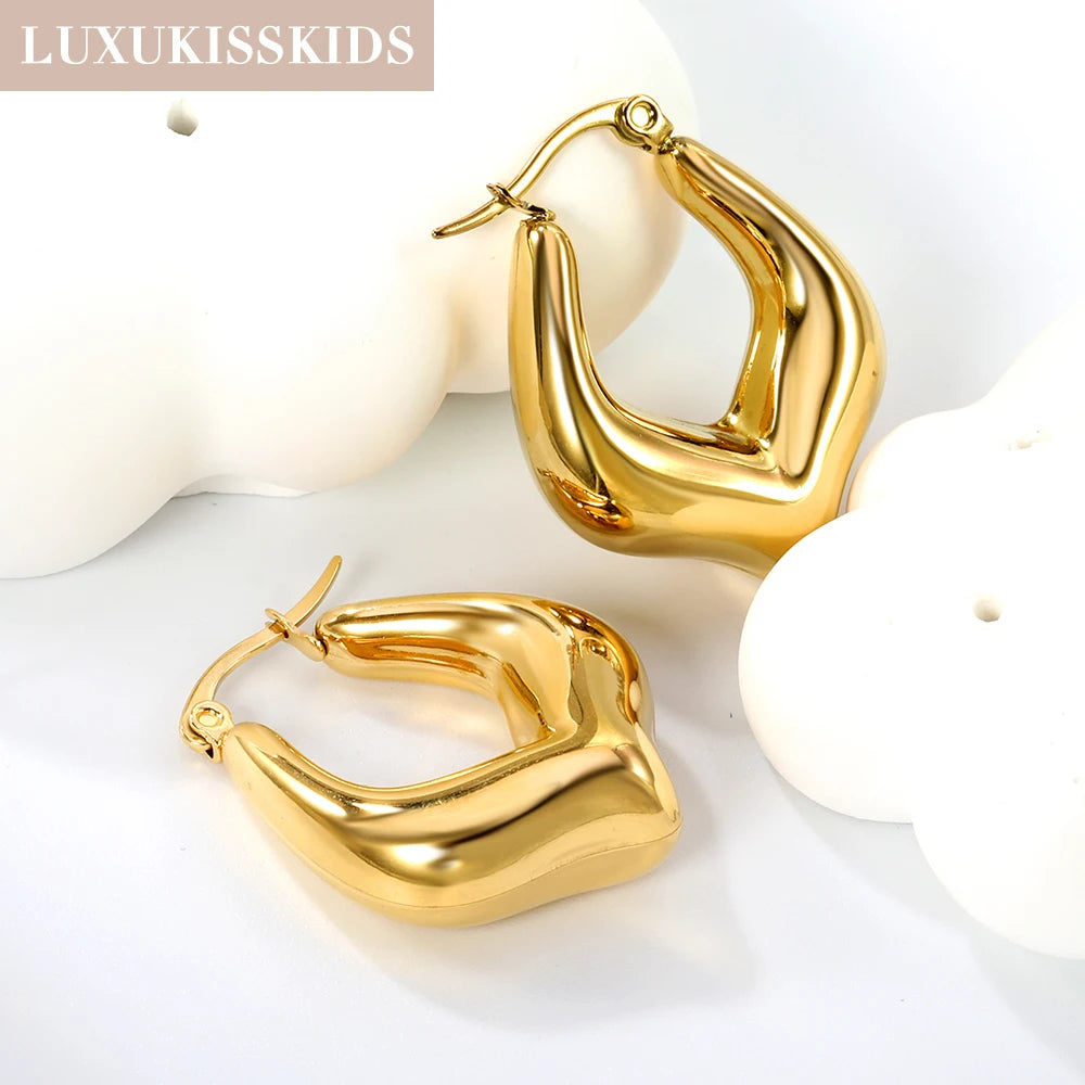 LUXUKISSKIDS Minimalist Gold/Silver Plated Chunky Ball Stud Earrings for Women/Man Thick Bold Sphere Dome Post Round Earring New