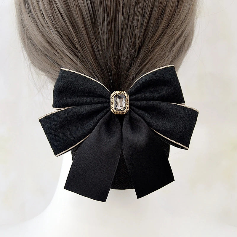 Head Flower Net Bag Professional CCB Postal Nurse Hotel Stewardess Uniform Belt Thin Online Work Tray Hair Net Bag Bow