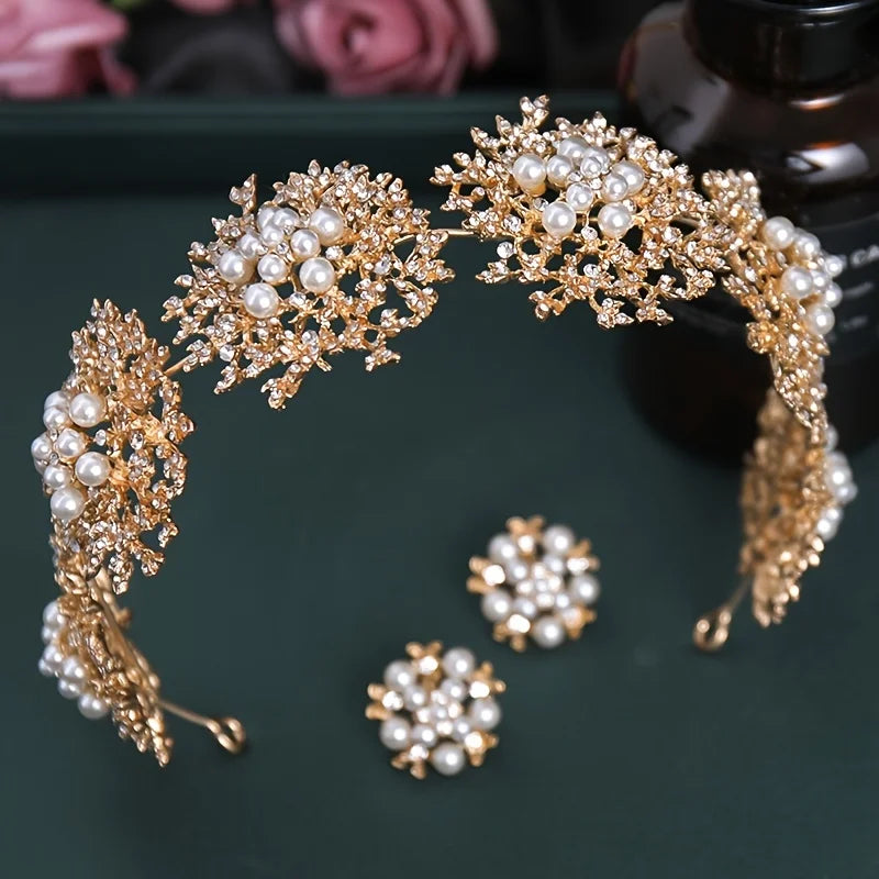 Wedding Bridal Headband Baroque Luxury Pearl Headband Hairband Tiara For Women Bride Wedding Hair Accessories Jewelry Headdress