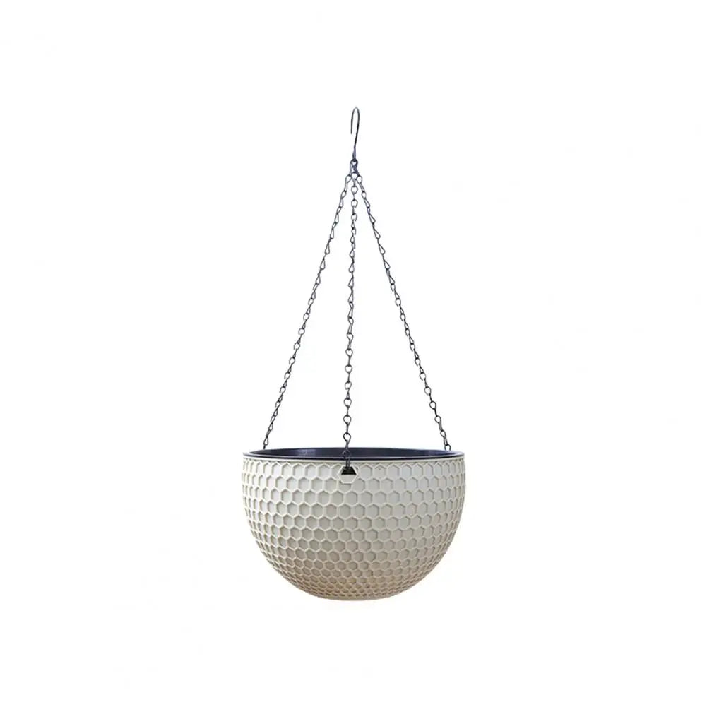 Beautiful Hanging Flower Pot 3 Sizes Waterproof Outdoor Resin Plant Hanger Hanging Flower Basket Self Water Absorption