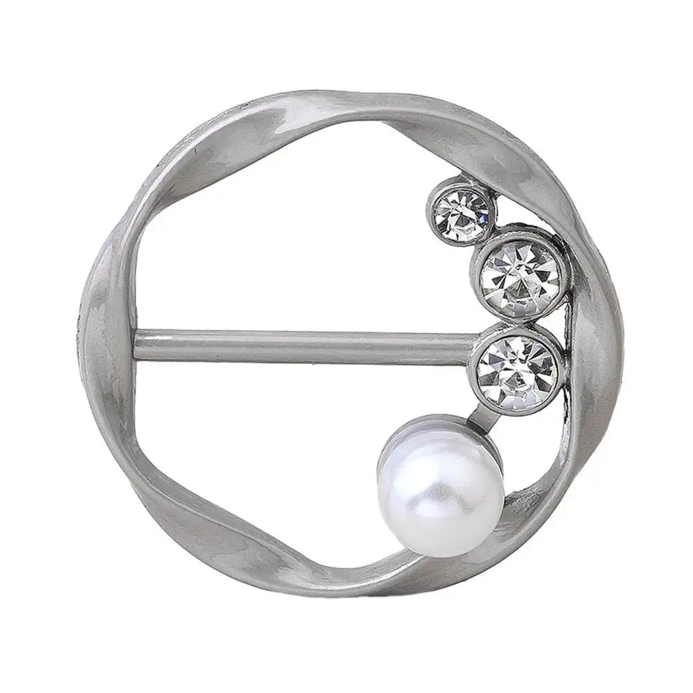 New Rhinstone Scarf Buckle T-Shirt Silk Clasp Clip Holder Scarf Ring Brooch Waist Buckle Fashion Minimalist Jewelry Accessories