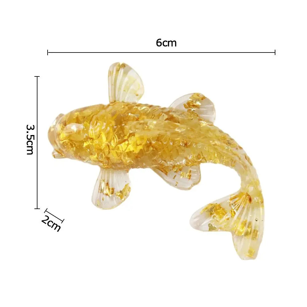 1PC Natural Crystal Crushed Stone Koi Fish Figure Ornament Drip Gel Small Goldfish Gifts Desktop Beautiful Jewelry