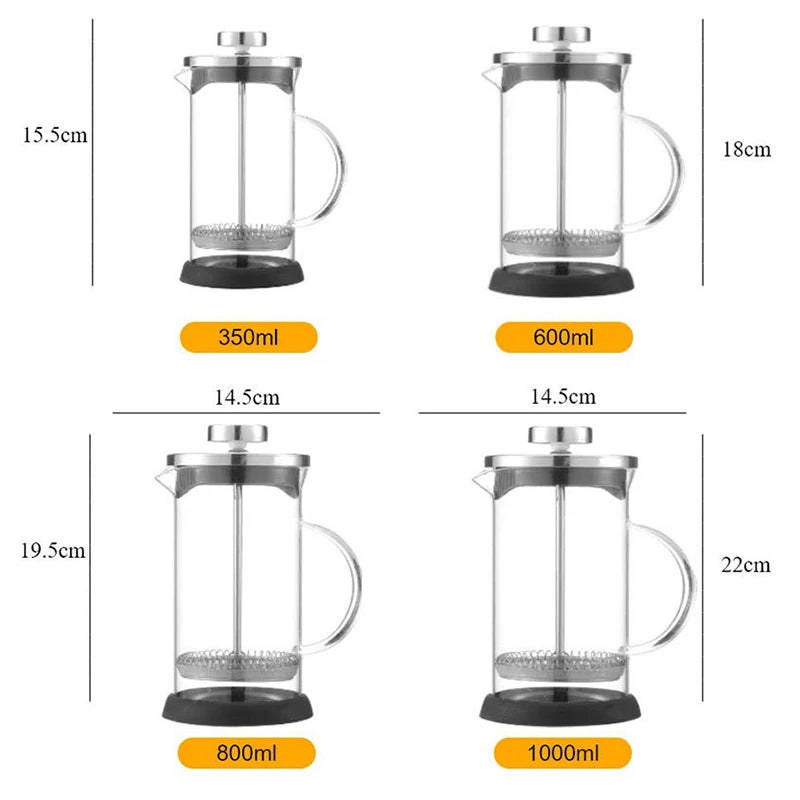 Coffee French Press Pot With Filter high borosilicate glass Hand Punch Coffee Pot Multifunctional Brewings Tea Milk Pot Tools