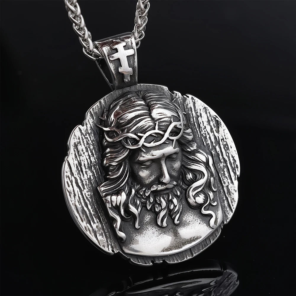 Stainless Steel Christian Jesus Cross Pendant Chain Trend Charm Crisscross Jesus Necklaces Men chains Jewelry Gift Dropshipping