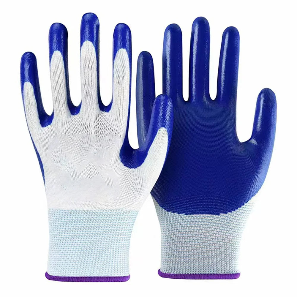 2024 Nylon Safety Working Gloves Premium Nitrile Coated Builders Excellent Grip Gardening Grip Industrial Protective Work Gloves