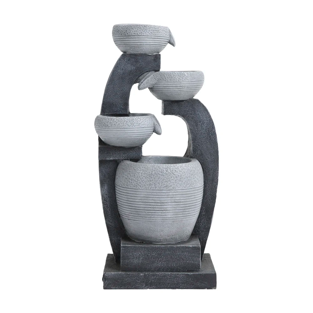 Garden Sanctuary Outdoor Solar-Powered Water Fountain Rockery Decor, 27.5cm W x 21.5cm D x 64cm H