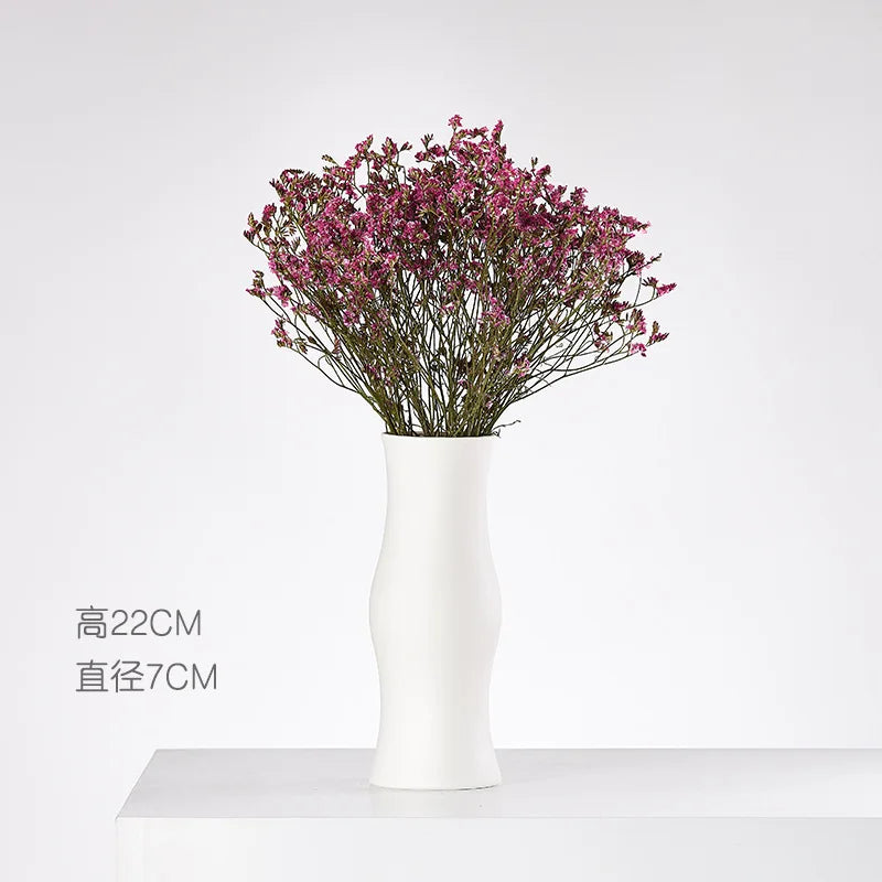 Modern Nordic Ceramic Vases, Living Room, Household Tabletop Decorations, Plain Burning Process, High Grade Vase