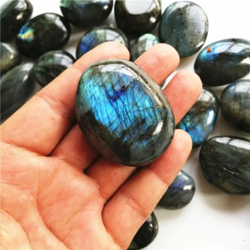 1pcs Natural Moonstone Crafts Luminous Labradorite Crystal Stone Decoration Ornament