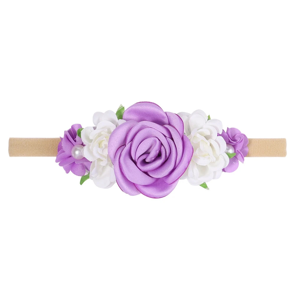 Baby Girl Headband Cute Flower Elastic Hair Band Newborn Head Toddler Headband Headwear Baby Hair Accessories Christmas Gifts
