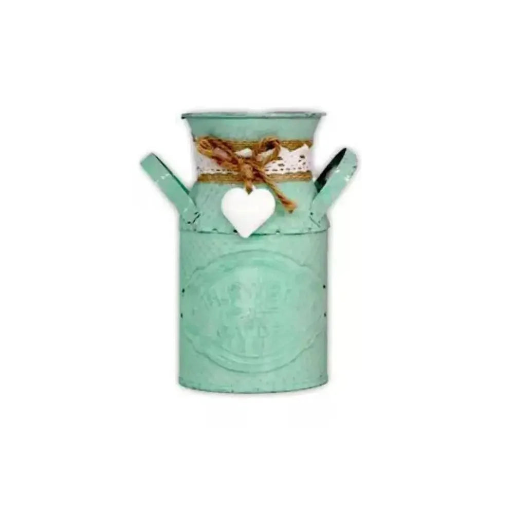 Vintage Shabby Metal Flower Vase Tin Pitcher Jug Plants Wedding Bucket Home Garden Decoration Dining Bar Decoration Iron Crafts
