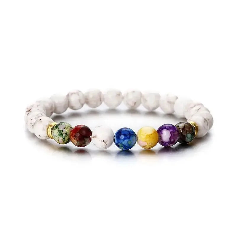7 Chakra Natural Stone Handmade Braided Double Layer Lava Bracelets for Men Women Colorful Beaded Healing Yoga Jewelry Bracelet