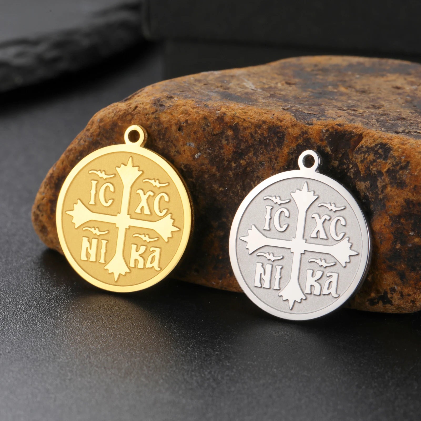 Stainless Steel Circle Cross Pendant for Necklace Earrings Bracelet Jewelry Set Gifts DIY Accessories Supplying Wholesale