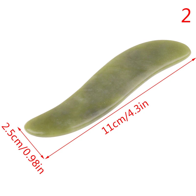 Gouache Scraper Natural Stone Gua Sha Massage Comb Head Body Meridian Scraping Reflexology Blood Circulation Jade Therapy Tools