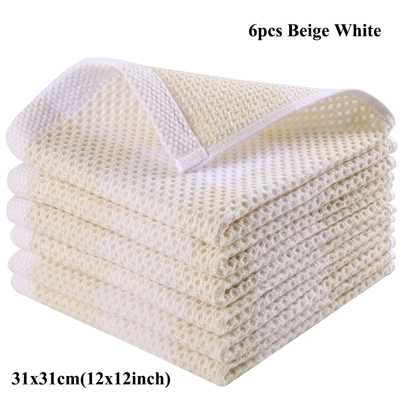 Olanly 100% Cotton Dishcloth For Kitchen Towel Home Ultra Soft Absorbent Dish Cloth Reusable Clean Tool Microfiber Kitchen Towel