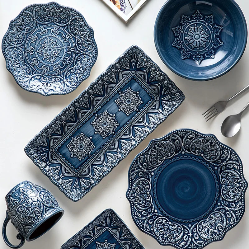 European Style Plates Creative Steak Plates Ceramic Plates Light Luxury High-end Tableware