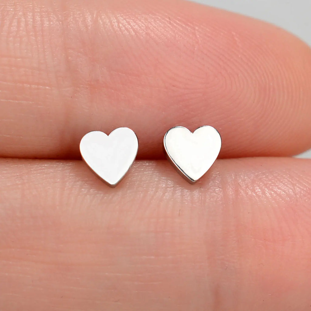 Minimalist Stainless Steel Earings Mini Heart Star Geometric Stud Earrings For Women Cute Cat Dog Flower Leaf Earrings Jewelry