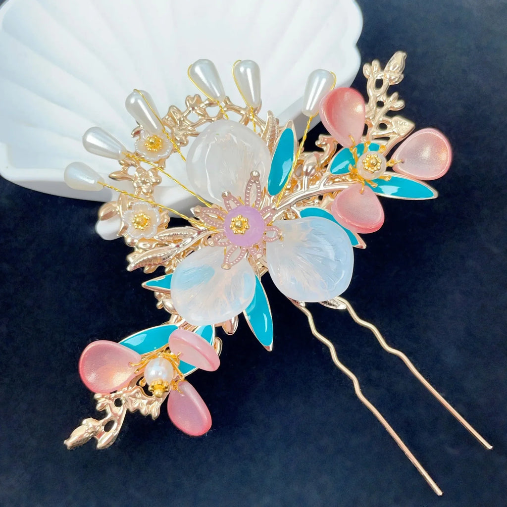 Children's Headwear Ancient Style Girl Hanfu Hair Bundle Wig Accessories Princess Dress Up Gift