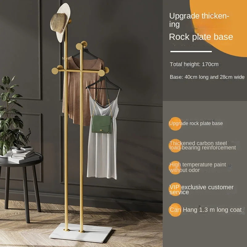 Home Room Furniture Household Clothes Storage Hanger Floor Standing Removable Metal Iron Art Coat Rack Bedroom Minimalist Rack