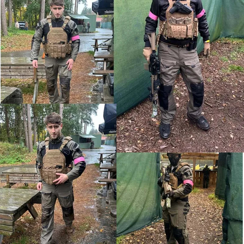 Tactical Shirt Airsoft Paintball Work Clothing Combat Shirts Cotton Multi Pockets Camo  Shirts Hooded Tops