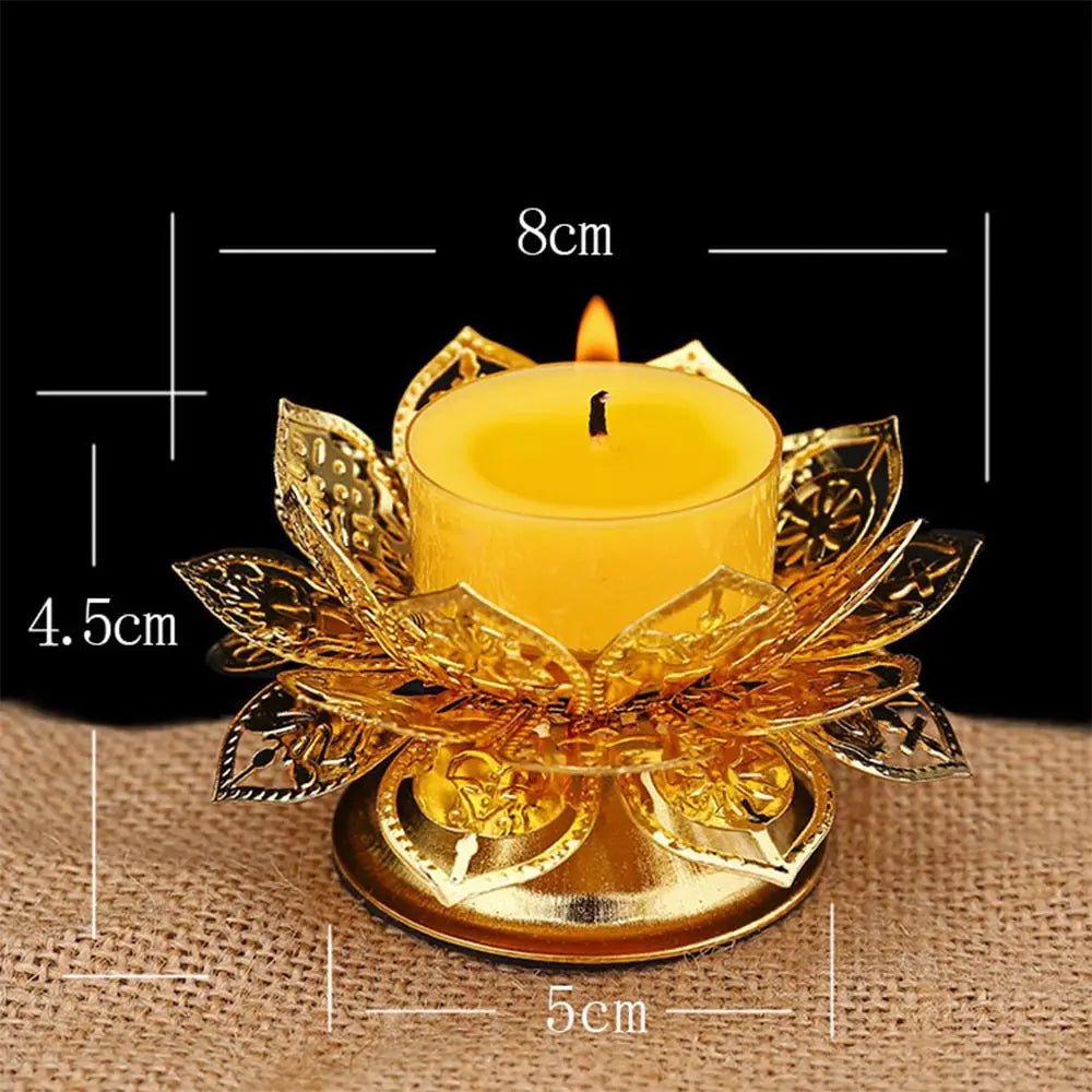 Buddhism Gold Lotus Ghee Lamp Holder Incense Burner Butter Lamp Crafts Tea Light Holder Tibetan Copper Oil Lamp Altar Supplies