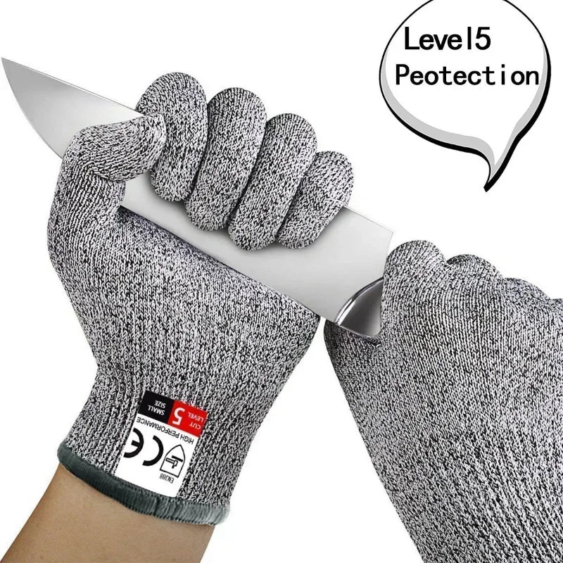 Grade 5 cutting resistant gloves, kitchen HPPE scratch resistant glass cutting safety protection, gardener protection work