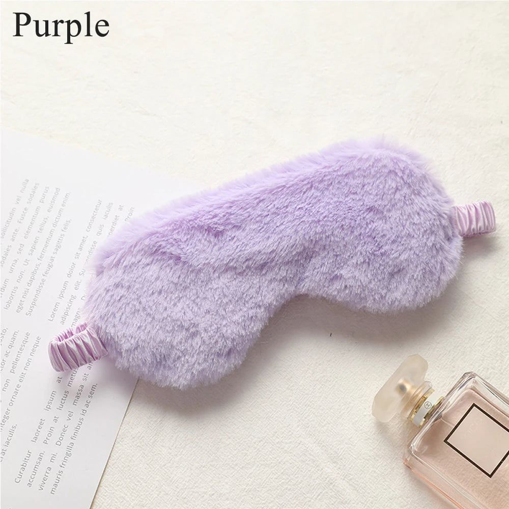 Tcare Lightweight Comfortable Sleep Mask Super Soft Adjustable Rabbit Plush Eye Masks for Sleeping Shift Work Naps for Men Women