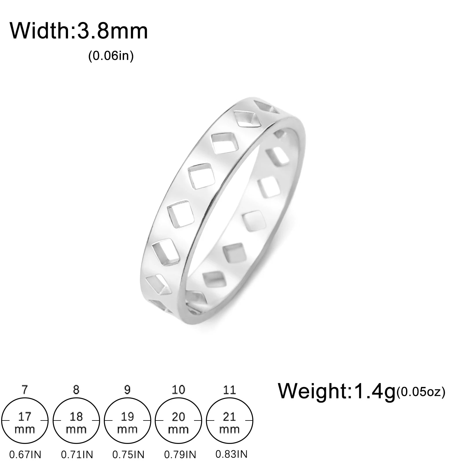 Skyrim Hollow Rhombus Ring Women Stainless Steel Gold Color Casual Finger Rings Trendy Minimalist Geometric Jewelry Wholesale