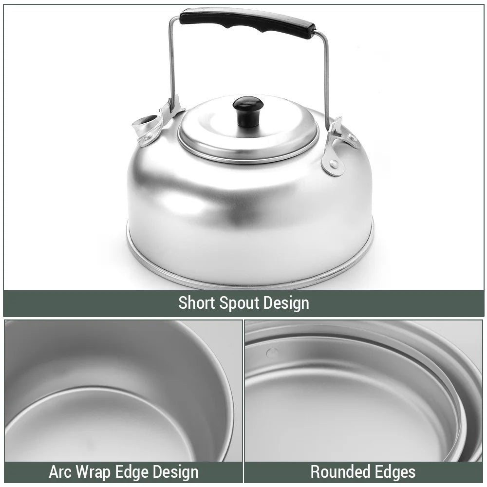 10pcs Camping Stove Kit Camping Pot Pan Stove Set Outdoor Frying Pan Kettle for Outdoor Camping Cooking Backpacking